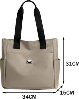 YXQSED Nylon Shopper Women’s Lightweight Multi Bag Handbag Waterproof Large Shoulder Bag Black