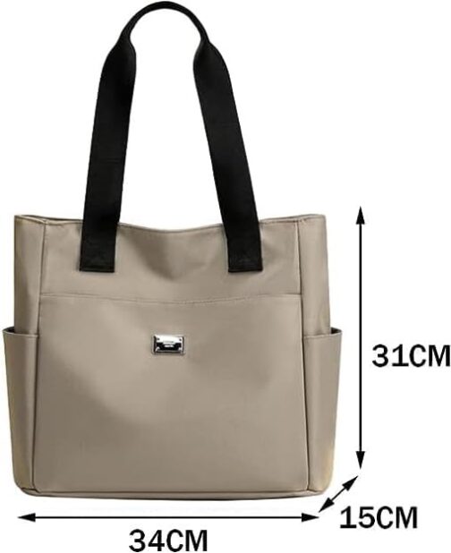 YXQSED Nylon Shopper Women's Lightweight Multi Bag Handbag Waterproof Large Shoulder Bag Black – Bild 2