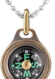 MecArmy CMP Titanium Brass Mini Compass Luxury Survival Pocket Compass – Dad to Son Gift from Mom Dad to Son Graduation Birthday Gift