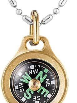 MecArmy CMP Titanium Brass Mini Compass Luxury Survival Pocket Compass – Dad to Son Gift from Mom Dad to Son Graduation Birthday Gift