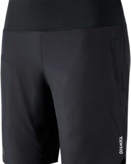 YAWHO Women’s Sports Shorts Running Shorts Sweat Shorts Short Trousers Summer Quick Drying Sports Shorts High Waist Fitness Running Gym with Zip Pocket