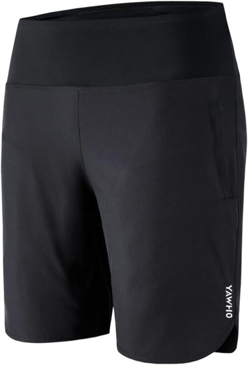 YAWHO Women's Sports Shorts Running Shorts Sweat Shorts Short Trousers Summer Quick Drying Sports Shorts High Waist Fitness Running Gym with Zip Pocket