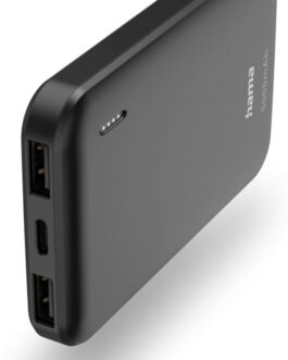 Hama Powerbank Pocket 5 5000 mAh (External Battery with 2 x USB A, Power Pack Certified, LED Display, Battery Pack Mobile Phone Accessories, Tablet, Bluetooth Box etc., Portable Charger Small)