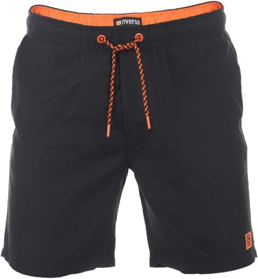 riverso RIVDavid Men's Long Swimming Shorts Regular Fit Swimming Trunks Elastic Waist Black Blue Red Green Orange S M L XL XXL 3XL 4XL 5XL