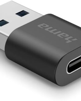 Hama USB C Adapter USB A Male to Female (Connect PC, Laptop, MacBook, Tablet, Cable or Hub, with Super Speed Data Transfer 10Gbps, USB 3.2 Gen2)