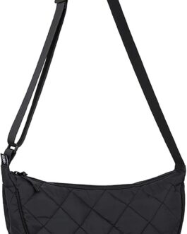 HAIWILL Half Moon Crossbody Bag Women’s Shoulder Bag Medium Nylon Quilted Bag Women’s Puffer Bag Hobo Shopper Bag Shoulder Bag with Adjustable Shoulder Strap for University Work Travel Everyday