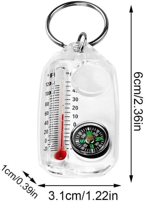 Outdoor Compass for Mountaineering Hiking Portable Luminous Accurate Thermometer Compass Outdoor In1 3 Keychain Tool – Bild 8