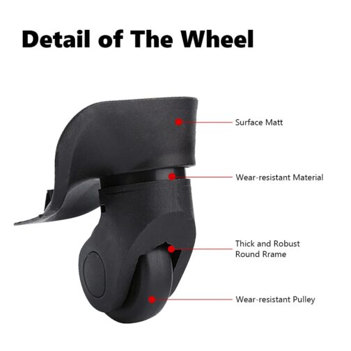 1 Pair of Luggage Swivel Wheels PVC Suitcase Replacement Wheels Wheel Attachments Silent Wear Pulley for Luggage Suitcase Trolley, black – Bild 4