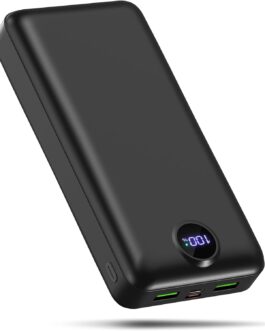 PDBEST PowerBank 50,000 mAh Large Capacity, 22.5 W Fast Charging External Battery USB-C 3 Outputs and 2 Inputs LED Display Power Bank Compatible with iPhone iPad Android etc. Black