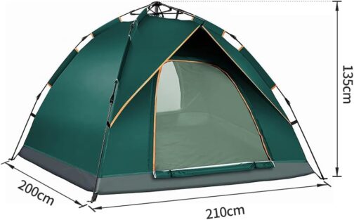 Camping Tent for 4 People, Lightweight, Sturdy, Waterproof Outdoor Tent, Lightweight Dome Tent, Compact Tent with Small Pack Size for Family, Beach, Festival, Group – Bild 4