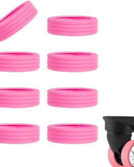 RHQFDM Pack of 8 Luggage Wheel Sleeves, Colourful Silicone Luggage Wheel Covers, Luggage, Suitcase, Wheels Cover, Reduces Noise, Luggage Roll Protection, Luggage Wheels Protection, Suitable for Most