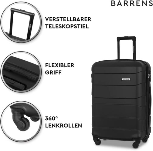 BARRENS Suitcase, Suitcase, Trolleys, Hand Luggage Suitcase, Travel Suitcase, Trolley, Hard Shell Suitcase, Cabin Suitcase, Travel Suitcase with Wheels, Luggage, Trolley Hand Luggage 55 x 40 x 20 cm – Bild 3