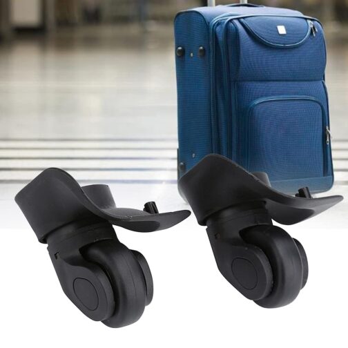 1 Pair of Luggage Swivel Wheels PVC Suitcase Replacement Wheels Wheel Attachments Silent Wear Pulley for Luggage Suitcase Trolley, black – Bild 6