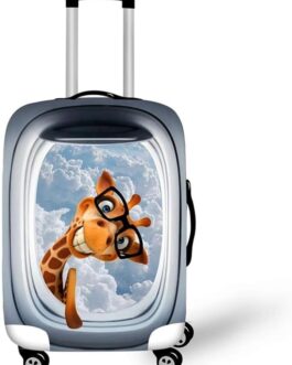 DOTBUY Elastic Suitcase Cover, 3D Travel Suitcase Protective Cover, Protective Cover, Washable Travel Suitcase Cover, Giraffe Glasses, Cartoon