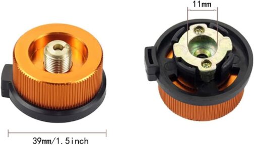 SUNF UA 2 Pcs BBQ Barbecue Stove Plug Gas, Cartridges, Camping Stove Adapter for Picnic Outdoor Cooking Appliances (Orange) – Bild 2