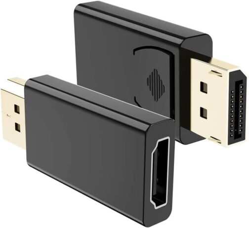VMOJO DisplayPort Male to HDMI Female Adapter | DP to HDMI Converter Gold Plated | Compatible with Computer/Desktop/Labtop/PC/Monitor/HDTV - Black