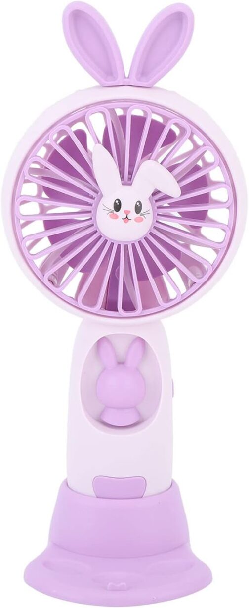 Portable Mini Handheld Fan, Lightweight, Comfortable Cartoon Animal Fan, Powerful and Silent Handheld Fan with Rechargeable Night Light for Travel, Home