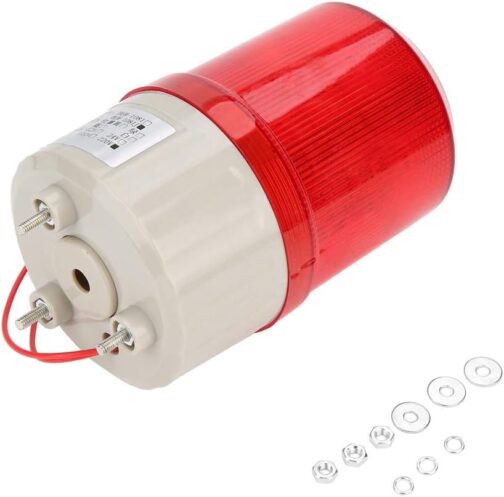 220V Outdoor Alarm 220V Red LED Warning Lights Acoustic Siren Rotating Rotating Light Emergency Flash Arm Light Acoustic Optical Alarm System – Bild 2