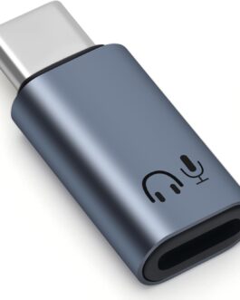 BORLTER CLAMP Lightning to USB-C Adapter for Headphones Support Line Control, Lightning to USB-C Audio Adapter Compatible with iPhone 16/15 Series, iPad and Other Type-C Audio Ports, Grey