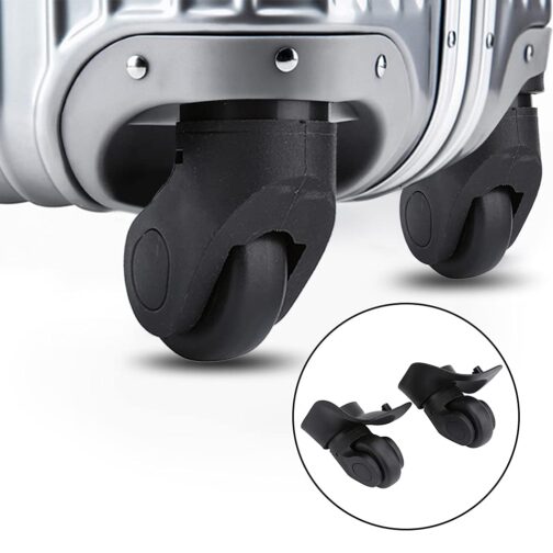 1 Pair of Luggage Swivel Wheels PVC Suitcase Replacement Wheels Wheel Attachments Silent Wear Pulley for Luggage Suitcase Trolley, black – Bild 8