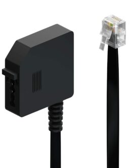 deleyCON 0.2 m Telephone Adapter RJ11 Plug 6P4C to TAE-F Female Flat Cable Telephone Adapter Cable Telephone Router Black