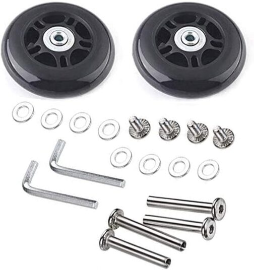 LOTOWELZON 1 Pair Black Mute Luggage Replacement Wheels 64/68/70/75/80/84/90 mm Thickness 24 mm with 6 mm Ball Bearings Repair Kits ABEC 608zz for Suitcases and Inline Outdoor Skate – Bild 8