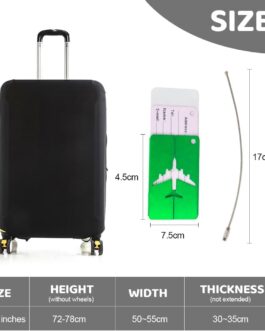 GIDWRIY Protective Case Elastic Suitcase Protective Cover, Travel Suitcase Protective Cover, Suitcase Covers, Luggage Cover Protector, Luggage Cover Washable with 1 Luggage Tag XXL (29-32 Inches)