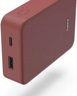 Hama Powerbank Colour 10 10000 mAh (External Battery with 1 x USB C + 1 x USB A, Power Pack Certified, LED Display, Battery Pack Mobile Phone Accessories, Tablet, Bluetooth Box etc., Portable Charger