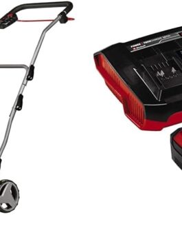 Einhell GE-SC 36/35 Li Power X-Change Battery Scarifier Fan (36 V, 35 cm Working Width, Brushless, Knife Roller with 16 Blades, Folding Guide Bar, Includes 2 x 4.0 Ah Batteries and Twincharger)