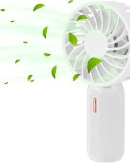 AMFUN Handheld Fan, Portable Mini Fan, Rechargeable USB Fan, Powerful Mini Fan with 3 Speeds for Travel, Home, Outdoor, Indoor (White)