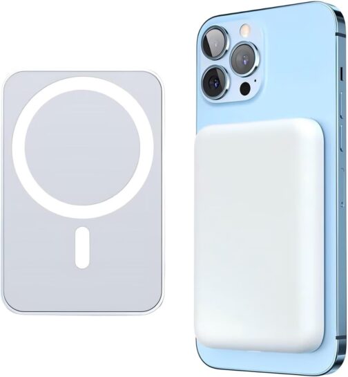 Power Bank for Apple iPhone, Magnetic Wireless Power Bank, 5000 mAh, Fast Charging Function, Wireless External Battery Compatible with MagSafe for iPhone 16 15 14 13 12 Series