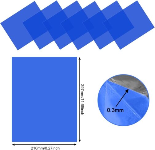 DECARETA Pack of 6 Colour Films Gel Colour Filter Transparent Colour Films 29.7 x 21 cm Photography Blue Colour Film Film for Photo Studio – Bild 2