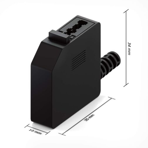 deleyCON 0.2 m Telephone Adapter RJ11 Plug 6P4C to TAE-F Female Flat Cable Telephone Adapter Cable Telephone Router Black – Bild 3