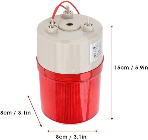 220V Outdoor Alarm 220V Red LED Warning Lights Acoustic Siren Rotating Rotating Light Emergency Flash Arm Light Acoustic Optical Alarm System – Bild 9