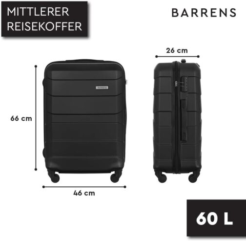 BARRENS Suitcase, Suitcase, Trolleys, Hand Luggage Suitcase, Travel Suitcase, Trolley, Hard Shell Suitcase, Cabin Suitcase, Travel Suitcase with Wheels, Luggage, Trolley Hand Luggage 55 x 40 x 20 cm – Bild 2