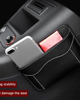 Forreen Car Storage Bag Universal, Pack of 2 Car Pockets for Keys Self-Adhesive PU Leather Car Seat Side Pocket Multifunctional Car Seat Console Organiser for Mobile Phones Wallets Keys