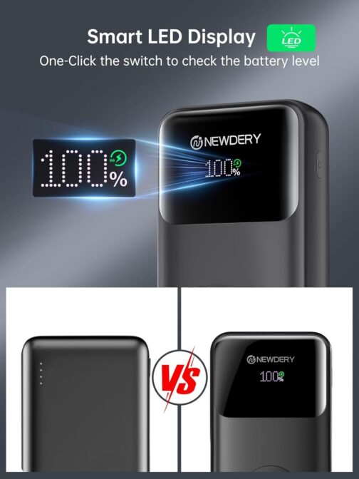 NEWDERY Powerbank for Apple Watch & iPhone Charger 20000 mAh Wireless Charging Station Power Bank, Fast Charging External Battery Pack Portable Travel Battery for iPhone 15/14/13/12 Series, iWatch – Bild 6