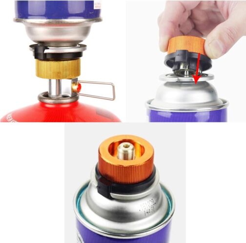 SUNF UA 2 Pcs BBQ Barbecue Stove Plug Gas, Cartridges, Camping Stove Adapter for Picnic Outdoor Cooking Appliances (Orange) – Bild 4