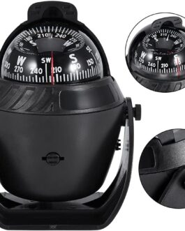 Shiwaki Car Boat Marine Compass Electronic Navigation LED Light High Precision Pivoting Night Vision Ball Compass Electronic Adjustable Navigation Compass Camping Compass
