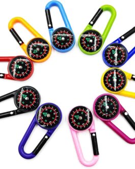 JINJUMEI Mini Compass with Carabiner Hook, Colourful Carabiner Compass for Outdoor, Camping, Hiking and Travel