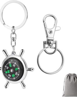 GENSMILE Personalised Keyring with Rudder & Compass – Unique Gift for Men, Women & Teens – Stylish Keychain for Car Keys, Backpack or Bag