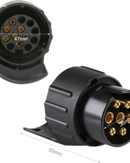 LIHAO Trailer Adapter 7 pin to 13 pin Waterproof Plug Converter for Vehicle Caravan Car (Black)