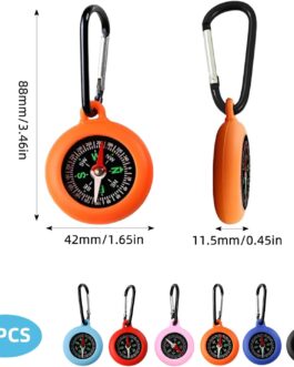 HAPPOW Pack of 6 Children’s Compass, Mini Compass, Compass Keyring, High Precision Pocket Compass, Wear-Resistant and Drop-Proof, for Camping, Hiking, Fishing, Cycling Equipment (6 Colours)