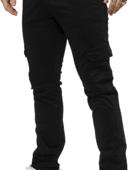 989Zé ENZO Men’s Cargo Slim Fit Stretch Chino Jeans