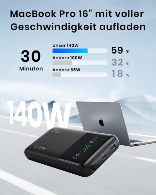 INIU Power Bank, 27000 mAh 140 W Power Bank Small But Strong USB C Input & Output for Phone & Laptop, External Mobile Phone Battery for MacBook Pro Steam Deck iPhone 16 15 14 13 12 Pro Samsung S23 – Bild 2