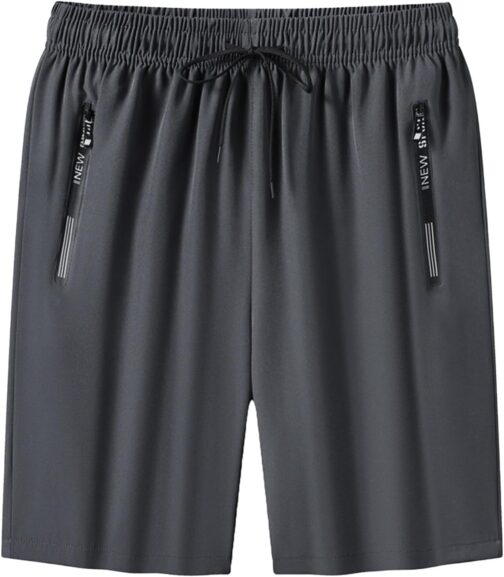 Generisch Men's Sports Shorts Drawstring Breathable Short Jogging Bottoms Outdoor Medium Waist Basketball Shorts with Side Pockets Plain Loose Running Shorts