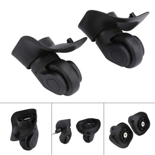 1 Pair of Luggage Swivel Wheels PVC Suitcase Replacement Wheels Wheel Attachments Silent Wear Pulley for Luggage Suitcase Trolley, black – Bild 7