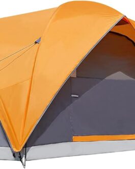Amazon Basics Camping Dome Tent with Rain Cover and Carry Bag, Waterproof 3 Season Tent, Easy to Assemble, 4/8 People
