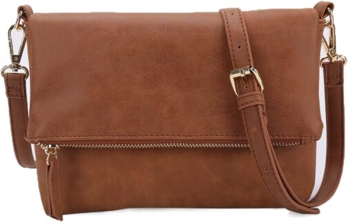 Gladdon Women's Small Shoulder Bag, Crossbody Bag, Shoulder Bag, Elegant Clutch Messenger PU Leather Bags for Daily Work, Shopping, brown, Retro