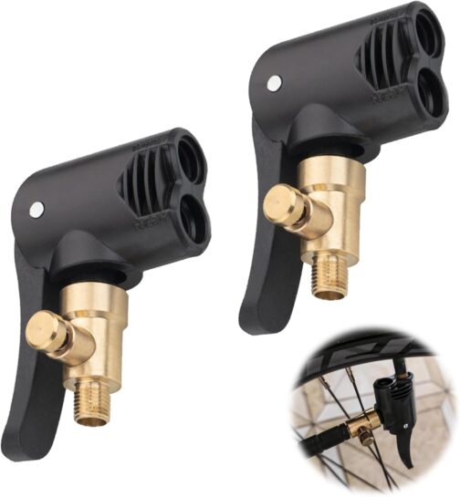 LPZMPZ Pack of 2 French Valve Adapter Car Valve Lever Connector Brass Adapter French Valve to Car, Air Chuck, Presta Valve Adapter for Cars, Bicycles, Motorcycles